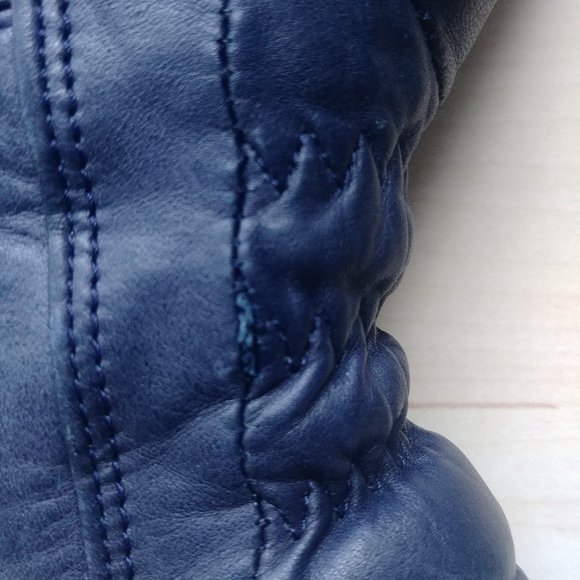 Vintage Conroy blue leather insulated mittens - Picture 7 of 9